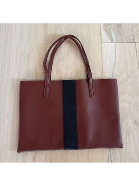 Vince Camuto Vegan Leather Tote Brown And Black Purse Shoulder Bag